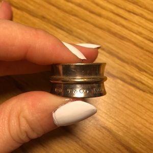 tiffany & co thick statement ring, 1837 silver